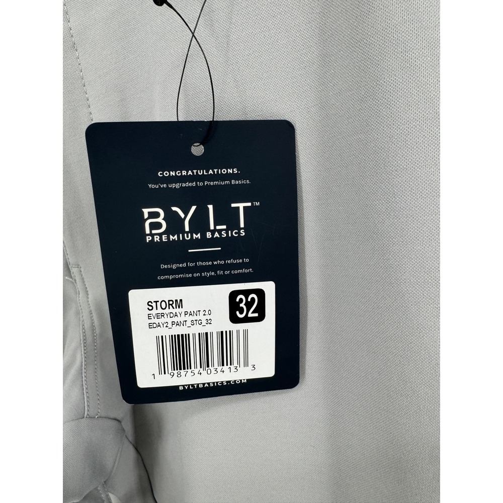 BYLT Premium Basics Everyday 2.0 Pants 32x30 STG Storm Gray Men's Trousers NWT - Picture 4 of 16